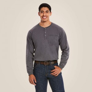 Ariat Fr Air Henley Charcoal Heather Polska | LMNXUG-083 Ariat Fr Air Henley Charcoal Heather Polska | LMNXUG-083