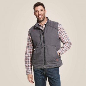 Ariat Fr Duralight Stretch Canvas Vest Iron Gray Polska | VTWQSU-402 Ariat Fr Duralight Stretch Canvas Vest Iron Gray Polska | VTWQSU-402