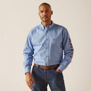 Ariat Fr Gunner Logo Durastretch Work Shirt Niebieskie Polska | OYFKUC-742 Ariat Fr Gunner Logo Durastretch Work Shirt Niebieskie Polska | OYFKUC-742