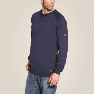 Ariat Fr Henley Top Granatowe Polska | BXEMVK-046 Ariat Fr Henley Top Granatowe Polska | BXEMVK-046