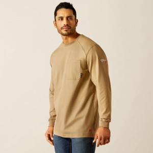 Ariat Fr Pima T-Shirt Khaki Polska | FTPKMX-934 Ariat Fr Pima T-Shirt Khaki Polska | FTPKMX-934