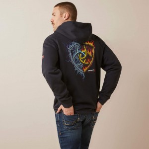 Ariat Fr Rev Shock Fire Hoodie Czarne Polska | YHVDMI-439 Ariat Fr Rev Shock Fire Hoodie Czarne Polska | YHVDMI-439