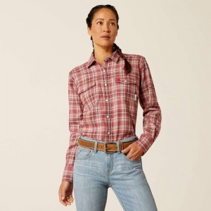 Ariat Fr Ruby Snap Work Shirt Roan Rouge Polska | MVGETC-316 Ariat Fr Ruby Snap Work Shirt Roan Rouge Polska | MVGETC-316
