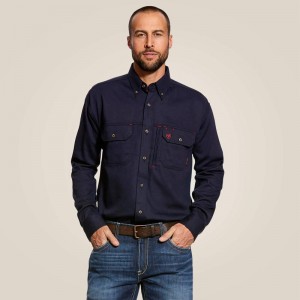 Ariat Fr Solid Vent Work Shirt Granatowe Polska | JQHXAU-295 Ariat Fr Solid Vent Work Shirt Granatowe Polska | JQHXAU-295