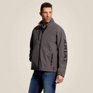 Ariat Fr Team Logo Softshell Jacket Iron Gray Polska | MGJXNH-327 Ariat Fr Team Logo Softshell Jacket Iron Gray Polska | MGJXNH-327