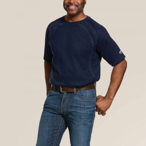 Ariat Fr Work Crew T-Shirt Granatowe Polska | EFVZIK-901 Ariat Fr Work Crew T-Shirt Granatowe Polska | EFVZIK-901