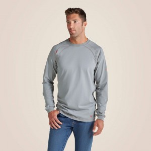Ariat Fr Work Crew T-Shirt Srebrne Polska | HXQUAF-642 Ariat Fr Work Crew T-Shirt Srebrne Polska | HXQUAF-642