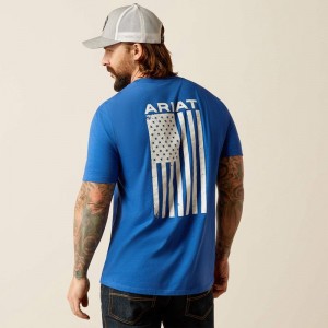 Ariat Freedom T-Shirt Królewski Niebieski Polska | MZRXAH-520 Ariat Freedom T-Shirt Królewski Niebieski Polska | MZRXAH-520