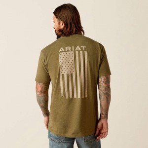 Ariat Freedom T-Shirt Military Heather Polska | OUJASG-510 Ariat Freedom T-Shirt Military Heather Polska | OUJASG-510
