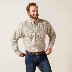 Ariat Gainor Classic Fit Shirt Białe Polska | MKBRHF-972 Ariat Gainor Classic Fit Shirt Białe Polska | MKBRHF-972