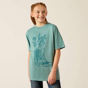 Ariat Garden Boot T-Shirt Niebieskie Polska | UAQHRI-179 Ariat Garden Boot T-Shirt Niebieskie Polska | UAQHRI-179