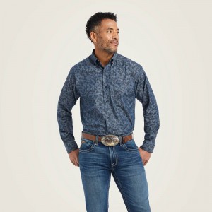 Ariat Girard Classic Fit Shirt Niebieskie Polska | DJQNLO-769 Ariat Girard Classic Fit Shirt Niebieskie Polska | DJQNLO-769