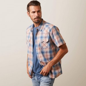 Ariat Hadrian Retro Fit Shirt Niebieskie Polska | VWCURT-094 Ariat Hadrian Retro Fit Shirt Niebieskie Polska | VWCURT-094
