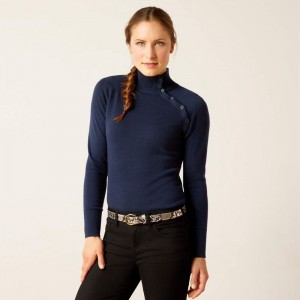 Ariat Half Moon Bay Sweater Granatowe Polska | OPDGUB-604 Ariat Half Moon Bay Sweater Granatowe Polska | OPDGUB-604