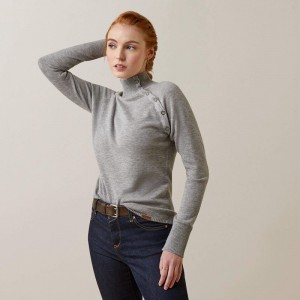 Ariat Half Moon Bay Sweater Szare Polska | LOJFQM-835 Ariat Half Moon Bay Sweater Szare Polska | LOJFQM-835