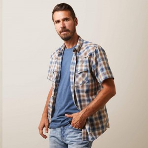 Ariat Hallwood Retro Fit Shirt Niebieskie Polska | HBTNEG-046 Ariat Hallwood Retro Fit Shirt Niebieskie Polska | HBTNEG-046