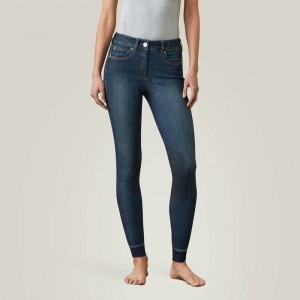 Ariat Halo Denim Knee Patch Breech Marine Polska | VDQUXF-286 Ariat Halo Denim Knee Patch Breech Marine Polska | VDQUXF-286