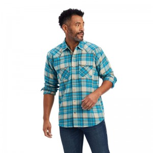 Ariat Handley Retro Fit Shirt Sylvan Teal Polska | CKAGVW-820 Ariat Handley Retro Fit Shirt Sylvan Teal Polska | CKAGVW-820