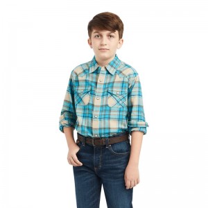 Ariat Handley Retro Fit Shirt Sylvan Teal Polska | NKHLOY-061 Ariat Handley Retro Fit Shirt Sylvan Teal Polska | NKHLOY-061