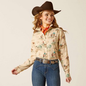 Ariat Homestyle Shirt Retro Ranch Print Polska | VQWLXZ-967 Ariat Homestyle Shirt Retro Ranch Print Polska | VQWLXZ-967