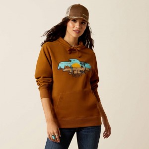 Ariat Horizon Hoodie Chestnut Horse Polska | LMTVHG-461 Ariat Horizon Hoodie Chestnut Horse Polska | LMTVHG-461