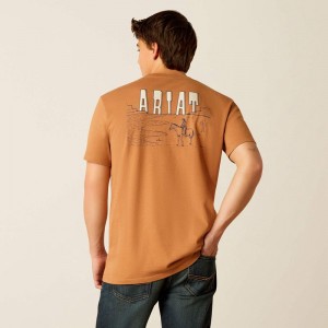 Ariat Horizon Oasis T-Shirt Chipmunk Polska | YMBCUO-278 Ariat Horizon Oasis T-Shirt Chipmunk Polska | YMBCUO-278