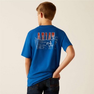 Ariat Horizon Oasis T-Shirt Królewski Niebieski Niebieskie Polska | NBJREY-871 Ariat Horizon Oasis T-Shirt Królewski Niebieski Niebieskie Polska | NBJREY-871
