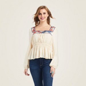 Ariat Jacquard Chimayo Top Buttercream Polska | MZOYPS-893 Ariat Jacquard Chimayo Top Buttercream Polska | MZOYPS-893