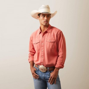 Ariat Jurlington Retro Fit Shirt Faded Brick Polska | AXUQEB-580 Ariat Jurlington Retro Fit Shirt Faded Brick Polska | AXUQEB-580