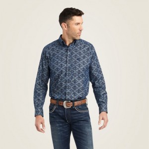 Ariat Keanu Classic Fit Shirt Niebieskie Polska | KCXVON-769 Ariat Keanu Classic Fit Shirt Niebieskie Polska | KCXVON-769