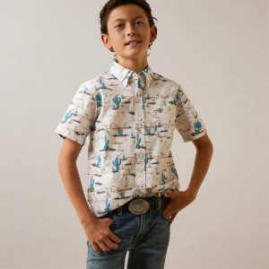 Ariat Krish Classic Fit Shirt Białe Polska | PZNDYE-280 Ariat Krish Classic Fit Shirt Białe Polska | PZNDYE-280