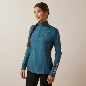 Ariat Laguna 1/4 Zip Top Reflecting Pond Polska | AWLZGK-830 Ariat Laguna 1/4 Zip Top Reflecting Pond Polska | AWLZGK-830