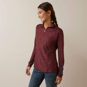 Ariat Laguna 1/4 Zip Top Tawny Port Polska | RVKCEY-725 Ariat Laguna 1/4 Zip Top Tawny Port Polska | RVKCEY-725