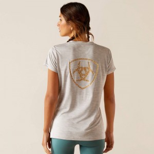 Ariat Laguna Logo Top Szare Polska | GNIYBK-462 Ariat Laguna Logo Top Szare Polska | GNIYBK-462