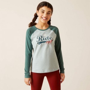 Ariat Let's Ride T-Shirt Arctic Polska | JAEOQF-537 Ariat Let's Ride T-Shirt Arctic Polska | JAEOQF-537