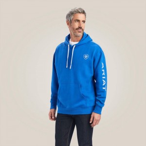 Ariat Logo Hoodie Cobalt Polska | ALHEKZ-719 Ariat Logo Hoodie Cobalt Polska | ALHEKZ-719