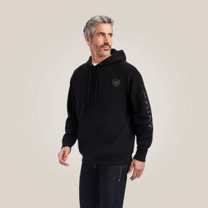 Ariat Logo Hoodie Czarne Polska | RGFLPS-521 Ariat Logo Hoodie Czarne Polska | RGFLPS-521