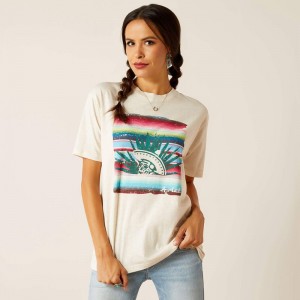 Ariat Lola T-Shirt Oatmeal Heather Polska | RYGFEQ-036 Ariat Lola T-Shirt Oatmeal Heather Polska | RYGFEQ-036