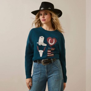Ariat Love Oversized Tee Reflecting Pond Polska | VXTNQI-825 Ariat Love Oversized Tee Reflecting Pond Polska | VXTNQI-825