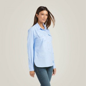 Ariat Loyola Popover Shirt Niebieskie Polska | WLPGOT-586 Ariat Loyola Popover Shirt Niebieskie Polska | WLPGOT-586