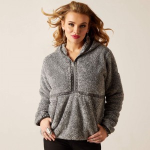 Ariat Lurex Berber 1/2 Zip Hoodie Salt And Pepper Polska | CADRJN-415 Ariat Lurex Berber 1/2 Zip Hoodie Salt And Pepper Polska | CADRJN-415