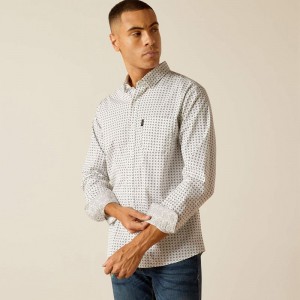 Ariat Major Stretch Modern Fit Shirt Białe Polska | NGILST-781 Ariat Major Stretch Modern Fit Shirt Białe Polska | NGILST-781