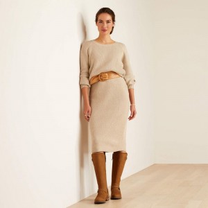 Ariat Malvern Sweater Oatmeal Heather Polska | CSPAUO-983 Ariat Malvern Sweater Oatmeal Heather Polska | CSPAUO-983