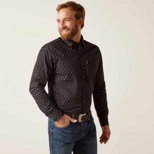 Ariat Merrick Stretch Modern Fit Shirt Czarne Polska | GYELJM-903 Ariat Merrick Stretch Modern Fit Shirt Czarne Polska | GYELJM-903