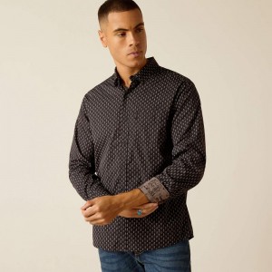 Ariat Mitchell Stretch Modern Fit Shirt Phantom Polska | NDSJYW-342 Ariat Mitchell Stretch Modern Fit Shirt Phantom Polska | NDSJYW-342
