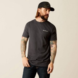 Ariat Original Lines T-Shirt Charcoal Heather Polska | ZFKIJO-590 Ariat Original Lines T-Shirt Charcoal Heather Polska | ZFKIJO-590