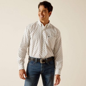 Ariat Parker Classic Fit Shirt Białe Polska | MDRZUP-734 Ariat Parker Classic Fit Shirt Białe Polska | MDRZUP-734