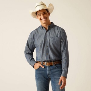 Ariat Patrick Classic Fit Shirt Niebieskie Polska | JGMZAH-963 Ariat Patrick Classic Fit Shirt Niebieskie Polska | JGMZAH-963