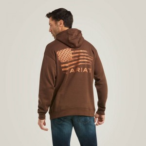 Ariat Patriot 2.0 Sweatshirt Brązowe Polska | DORXTK-073 Ariat Patriot 2.0 Sweatshirt Brązowe Polska | DORXTK-073