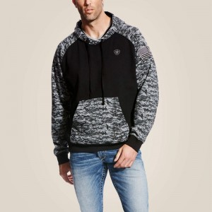 Ariat Patriot Hoodie Czarne Camo Polska | QTWJUM-216 Ariat Patriot Hoodie Czarne Camo Polska | QTWJUM-216